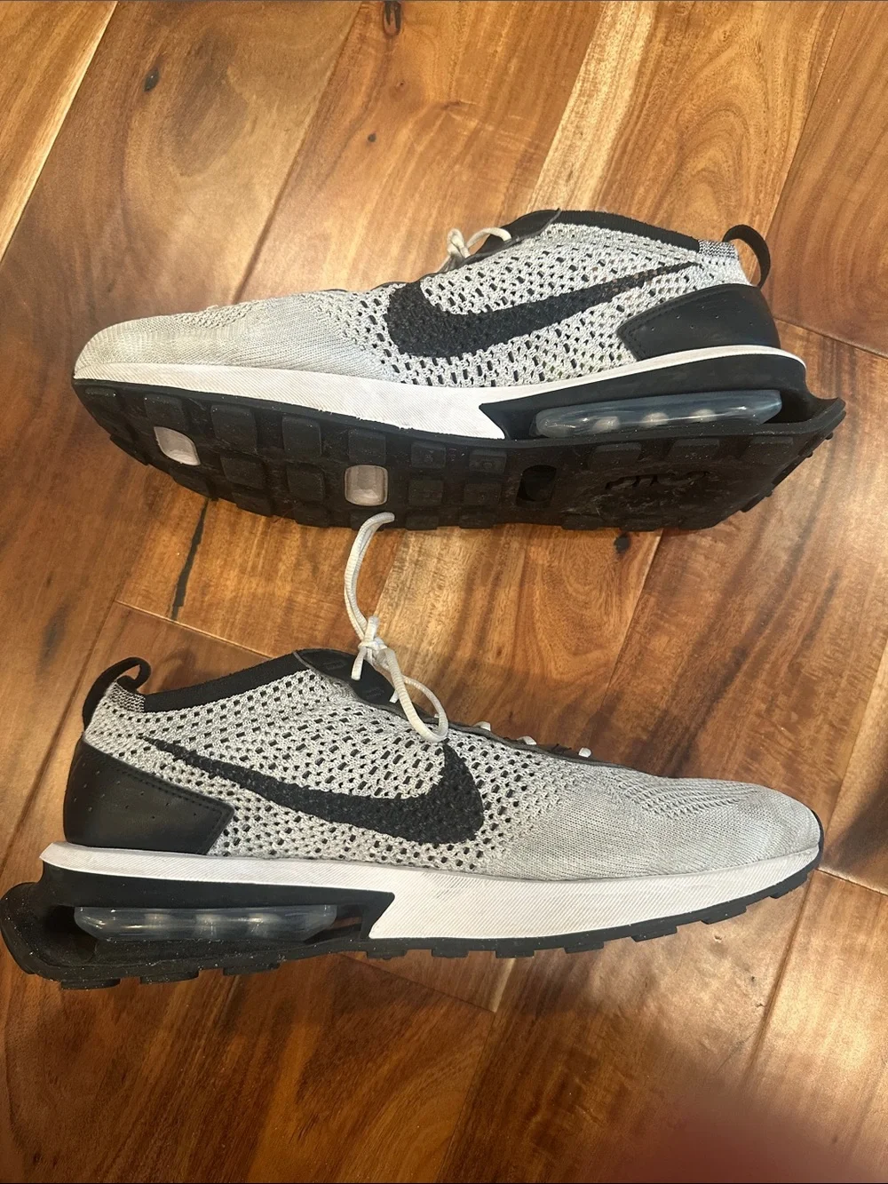 Nike Air Max Flyknit Racer Men's Running Shoes - White/Black